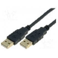 Cablu din ambele parţi, USB A mufa, USB 2.0, lungime 1.8m, negru, VCOM - CU203G-B-018-PB