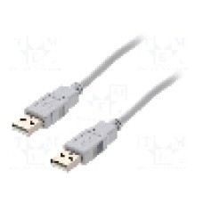 Cablu din ambele parţi, USB A mufa, USB 2.0, lungime 1m, gri, BQ CABLE - CAB-USBAA/1