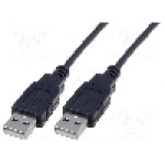 Cablu din ambele parţi, USB A mufa, USB 2.0, lungime 1m, negru, ASSMANN - AK-300100-010-S
