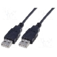 Cablu din ambele parţi, USB A mufa, USB 2.0, lungime 1m, negru, ASSMANN - AK-300100-010-S