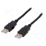 Cablu din ambele parţi, USB A mufa, USB 2.0, lungime 1m, negru, BQ CABLE - CAB-USB2AA/1.0-BK