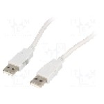 Cablu din ambele parţi, USB A mufa, USB 2.0, lungime 3m, gri deschis, BQ CABLE - BQC-USB2AA/3