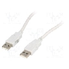 Cablu din ambele parţi, USB A mufa, USB 2.0, lungime 3m, gri deschis, BQ CABLE - BQC-USB2AA/3