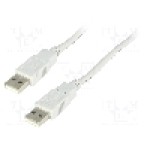Cablu din ambele parţi, USB A mufa, USB 2.0, lungime 5m, gri deschis, BQ CABLE - BQC-USB2AA/5