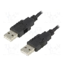 Cablu din ambele parţi, USB A mufa, USB 2.0, lungime 5m, negru, BQ CABLE - CAB-USBAA/5-BK