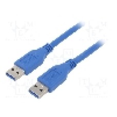 Cablu din ambele parţi, USB A mufa, USB 3.0, lungime 1.8m, albastru, AKYGA - AK-USB-14