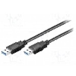 Cablu din ambele parţi, USB A mufa, USB 3.0, lungime 1m, negru, Goobay - 95717