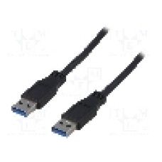 Cablu din ambele parţi, USB A mufa, USB 3.0, lungime 2m, negru, LOGILINK - CU0039
