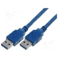 Cablu din ambele parţi, USB A mufa, USB 3.0, lungime 3m, albastru, VCOM - CU303-030-PB