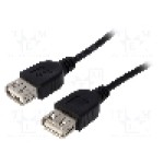 Cablu din USB A mama la USB 2.0, mama, lungime 1.8m, negru, AKYGA, AK-USB-06, T145921