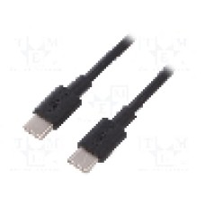 Cablu din ambele parţi, USB C mufa, USB 2.0, lungime 0.5m, negru, Goobay - 66316