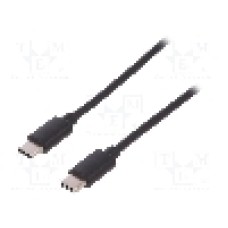 Cablu din ambele parţi, USB C mufa, USB 2.0, lungime 1.8m, negru, ASSMANN - AK-300138-018-S