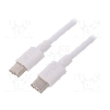 Cablu din ambele parţi, USB C mufa, USB 2.0, lungime 1m, alb, Goobay - 66317