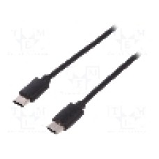 Cablu din ambele parţi, USB C mufa, USB 2.0, lungime 1m, negru, ASSMANN - AK-300138-010-S