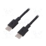 Cablu USB type C tata la USB type C tata, lungime 1m, negru, Goobay, 66318, T145445