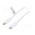 Cablu din ambele parţi, USB C mufa, USB 3.1, lungime 0.5m, alb, LOGILINK - CU0130