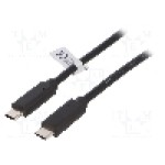 Cablu din ambele parţi, USB C mufa, USB 3.1, lungime 0.5m, negru, LOGILINK - CU0128