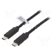 Cablu din ambele parţi, USB C mufa, USB 3.1, lungime 0.5m, negru, LOGILINK - CU0128