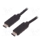 Cablu din ambele parţi, USB C mufa, USB 3.1, lungime 1m, {{Culoare izolaţie}}, QOLTEC - 50501
