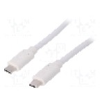 Cablu din ambele parţi, USB C mufa, USB 3.1, lungime 1m, alb, Goobay - 40791