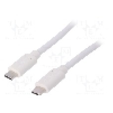 Cablu din ambele parţi, USB C mufa, USB 3.1, lungime 1m, alb, Goobay - 40791