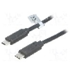 Cablu din ambele parţi, USB C mufa, USB 3.1, lungime 1m, negru, LOGILINK - CU0129