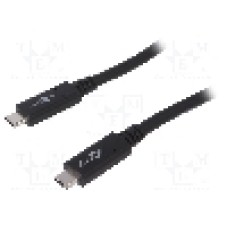 Cablu din ambele parţi, USB C mufa, USB 3.2, lungime 0.5m, negru, Goobay - 38872