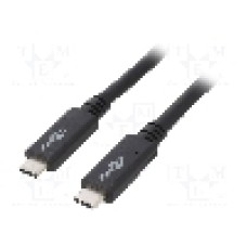 Cablu din ambele parţi, USB C mufa, USB 3.2, lungime 0.5m, negru, Goobay - 49252