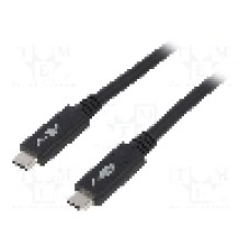 Cablu din ambele parţi, USB C mufa, USB 3.2, lungime 1m, negru, Goobay - 38873