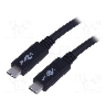 Cablu din ambele parţi, USB C mufa, USB 3.2, lungime 1m, negru, Goobay - 49254