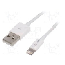 Cablu mufa Apple Lightning, USB A mufa, USB 2.0, lungime 0.38m, alb, LOGILINK - UA0241