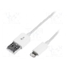Cablu mufa Apple Lightning, USB A mufa, USB 2.0, lungime 1m, alb, LOGILINK - UA0199