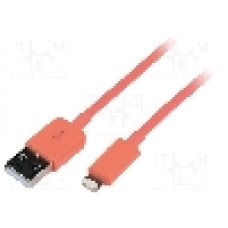 Cablu mufa Apple Lightning, USB A mufa, USB 2.0, lungime 1m, roz, LOGILINK - UA0200