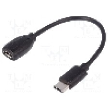 Cablu port micro USB B, USB C mufa, USB 2.0, lungime 150mm, negru, ASSMANN - AK-300316-001-S