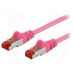 Cablu patch cord, Cat 6, lungime 0.5m, S/FTP, Goobay - 93433