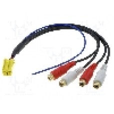 ISO mini mufa, RCA soclu x4, 6 pini - 