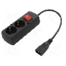 Cablu alimentare AC, 0.3m, 3 fire, culoare negru, CEE 7/3 (F) priza, IEC C14 tata, JONEX - 