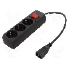 Cablu alimentare AC, 0.3m, 3 fire, culoare negru, CEE 7/3 (F) priza, IEC C14 tata, JONEX - 