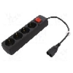 Cablu alimentare AC, 0.3m, 3 fire, culoare negru, CEE 7/3 (F) priza, IEC C14 tata, JONEX - 