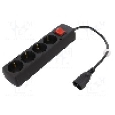 Cablu alimentare AC, 0.3m, 3 fire, culoare negru, CEE 7/3 (F) priza, IEC C14 tata, JONEX - 