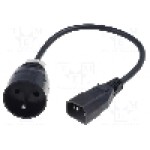 Cablu alimentare AC, 0.3m, 3 fire, culoare negru, CEE 7/5 (E) priza, IEC C14 tata, JONEX - WN217-3/07/0.3BK-1