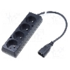 Cablu alimentare AC, 0.3m, 3 fire, culoare negru, CEE 7/5 (E) priza, IEC C14 tata, JONEX - WN217-3/07/0.3BK-4