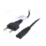Cablu alimentare AC, 0.5m, 2 fire, culoare negru, CEE 7/16 (C) mufa, IEC C7 mama, AKYGA - AK-RD-04A