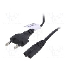 Cablu alimentare AC, 0.5m, 2 fire, culoare negru, CEE 7/16 (C) mufa, IEC C7 mama, AKYGA - AK-RD-04A