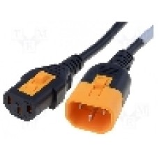 Cablu alimentare AC, 0.6m, 3 fire, culoare negru, IEC C13 mama, IEC C14 tata, SCHURTER - 6051.2037