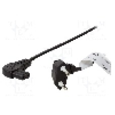 Cablu alimentare AC, 0.75m, 2 fire, culoare negru, CEE 7/16 (C) mufa in unghi, IEC C7 mama in unghi, LOGILINK - CP134