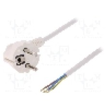 Cablu alimentare AC, 10m, 3 fire, culoare alb, cabluri, CEE 7/7 (E/F) ştecar in unghi, SCHUKO mufa, PLASTROL - W-97754