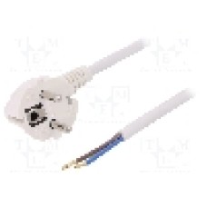 Cablu alimentare AC, 10m, 3 fire, culoare alb, cabluri, CEE 7/7 (E/F) ştecar in unghi, SCHUKO mufa, PLASTROL - W-98426