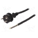 Cablu alimentare AC, 10m, 3 fire, culoare negru, cabluri, CEE 7/7 (E/F) mufa, SCHUKO mufa, PLASTROL - W-97536