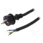 Cablu alimentare AC, 10m, 3 fire, culoare negru, cabluri, CEE 7/7 (E/F) mufa, SCHUKO mufa, PLASTROL - W-97537